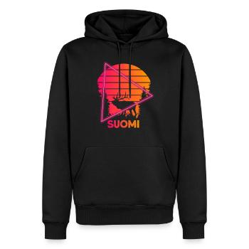 suomi Elch Finnland skandinavien Vaporwave - Männer Premium Bio Hoodie - Schwarz - Vorne - Nico (187cm)