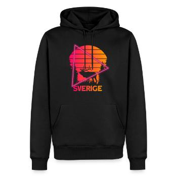 sverige moose Suède scandinavie vaporwave - Sweat à capuche Premium bio Homme - noir - Devant - Nico (187cm)