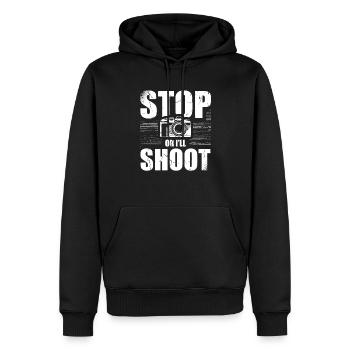 Arrêtez ou je vais photographier un photographe pour - Sweat à capuche Premium bio Homme - noir - Devant - Nico (187cm)