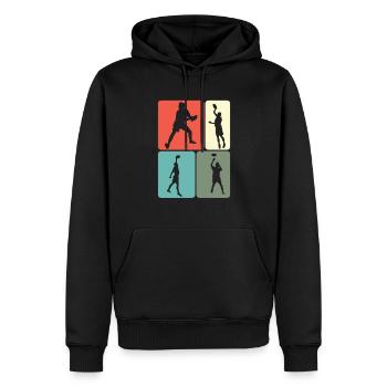 Retro Frisbee Ultimate Frisbee Player Disc Sports - Sweat à capuche Premium bio Homme - noir - Devant - Nico (187cm)