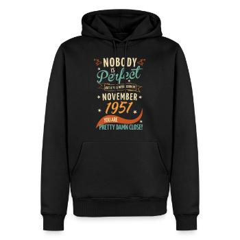 Nobody Is Perfect Born In November 1951 - Men’s Premium Organic Hoodie - black - Front - Nico (187cm)