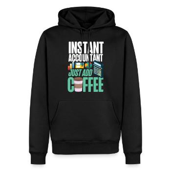 Comptable Comptable Comptable - Sweat à capuche Premium bio Homme - noir - Devant - Nico (187cm)