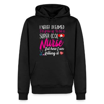 Infirmière super cool - Sweat à capuche Premium bio Homme - noir - Devant - Nico (187cm)