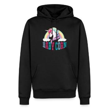 Einhorn UNICORN Bébé - Sweat à capuche Premium bio Homme - noir - Devant - Nico (187cm)