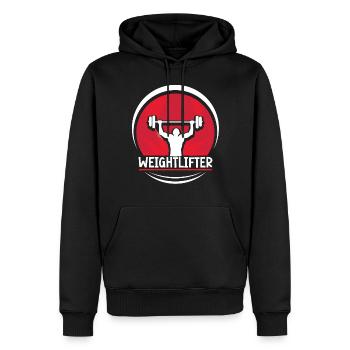Haltérophilie Fitness Gym Entraînement Haltérophilie - Sweat à capuche Premium bio Homme - noir - Devant - Nico (187cm)