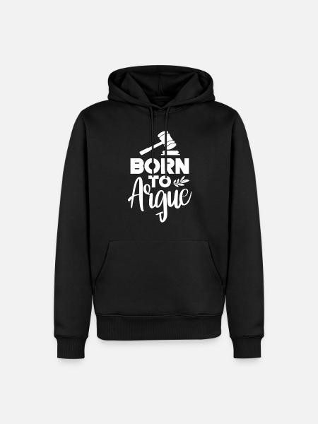 Né pour argumenter avocat - Sweat à capuche Premium bio Homme - noir