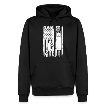 Boxing American Flag Boxing - Martial Arts Boxing - Men’s Premium Organic Hoodie - black - Front - Nico (187cm)