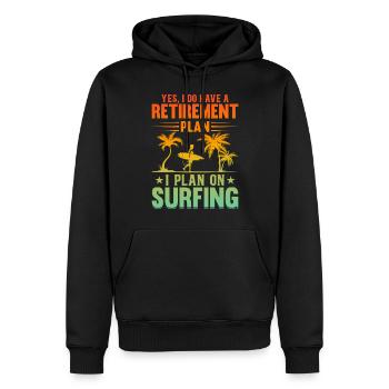 Plan de retraite de surf nautique de surf de vagues Eau S - Sweat à capuche Premium bio Homme - noir - Devant - Nico (187cm)