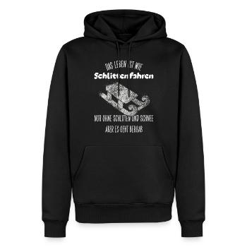 Schlitten fahren Rodeln Wintersport Weihnachten - Männer Premium Bio Hoodie - Schwarz - Vorne - Nico (187cm)