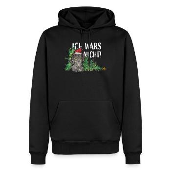 Katzen Christbaum Tannenbaum Anti Weihnachten - Männer Premium Bio Hoodie - Schwarz - Vorne - Nico (187cm)