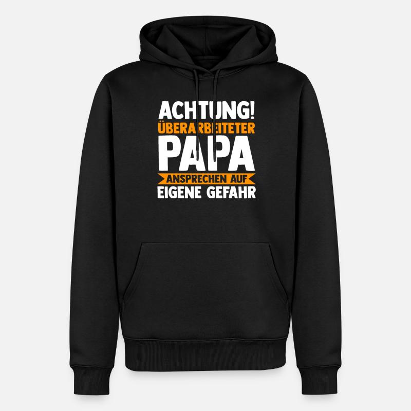 Vater Papi Papa - Männer Premium Bio Hoodie - Schwarz