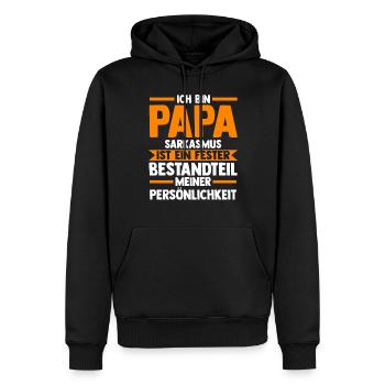 Vater Papi Papa - Männer Premium Bio Hoodie - Schwarz - Vorne - Nico (187cm)