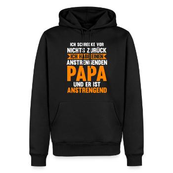 Papa Tochter Sohn - Männer Premium Bio Hoodie - Schwarz - Vorne - Nico (187cm)