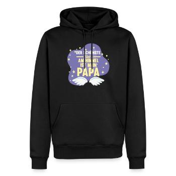 Vater Sohn Tochter Papi Papa - Männer Premium Bio Hoodie - Schwarz - Vorne - Nico (187cm)