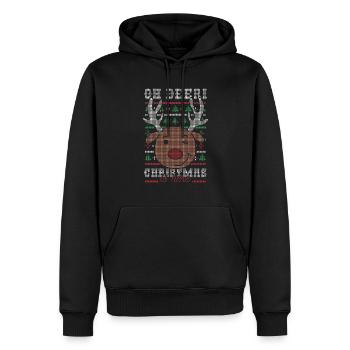 Noël - Oh cerf! Noël est là - Sweat à capuche Premium bio Homme - noir - Devant - Nico (187cm)