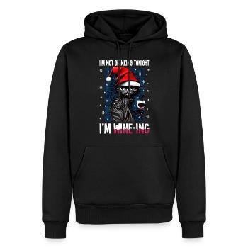 Cadeau de vin de verre de verre de vin de chat de chat de Noël - Sweat à capuche Premium bio Homme - noir - Devant - Nico (187cm)