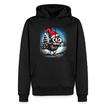Chouette de Noël Hibou Hibou Cadeau de Noël - Sweat à capuche Premium bio Homme - noir - Devant - Nico (187cm)