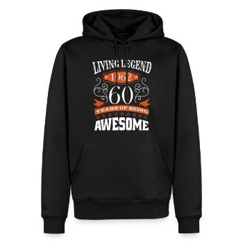 Living Legend Born in 1962 Birthday 60 Years - Männer Premium Bio Hoodie - Schwarz - Vorne - Nico (187cm)