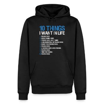 Pêche à la ligne Pêche - Sweat à capuche Premium bio Homme - noir - Devant - Nico (187cm)