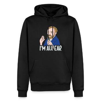 Je suis tout ouïe Van Gogh - Sweat à capuche Premium bio Homme - noir - Devant - Nico (187cm)