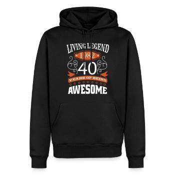 Living Legend Born in 1982 Birthday 40 Years - Männer Premium Bio Hoodie - Schwarz - Vorne - Nico (187cm)