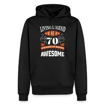 Living Legend Born in 1952 Birthday 70 Years - Men’s Premium Organic Hoodie - black - Front - Nico (187cm)