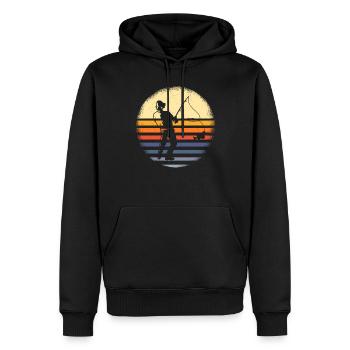 Pêche à la ligne Pêche - Sweat à capuche Premium bio Homme - noir - Devant - Nico (187cm)