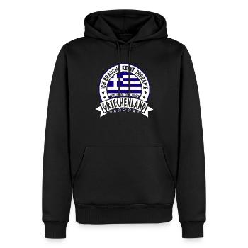 Ich muss nur nach Griechenland Urlaub Hellas - Männer Premium Bio Hoodie - Schwarz - Vorne - Nico (187cm)