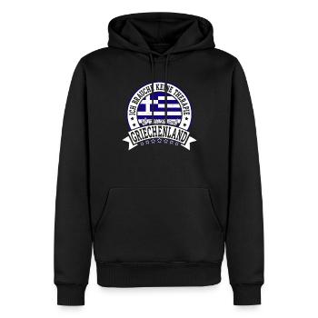 Ich muss nur nach Griechenland Urlaub Hellas - Männer Premium Bio Hoodie - Schwarz - Vorne - Nico (187cm)