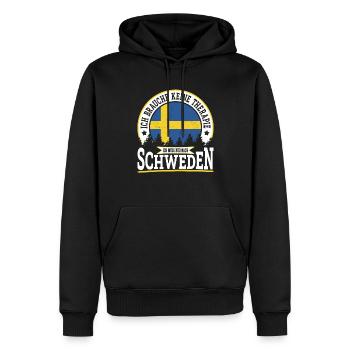 Ich muss nur nach Schweden Skandinavien Camping - Männer Premium Bio Hoodie - Schwarz - Vorne - Nico (187cm)