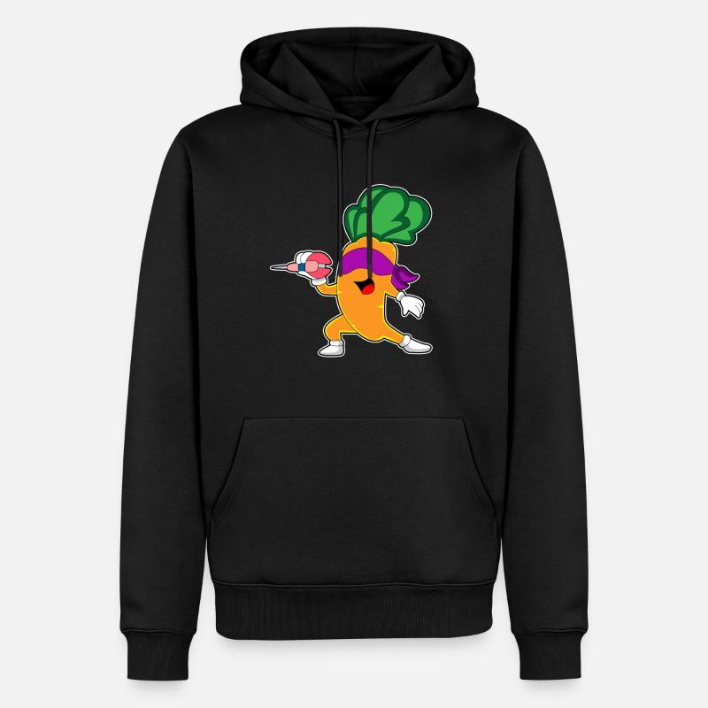 Fléchette de carotte - Sweat à capuche Premium bio Homme - noir