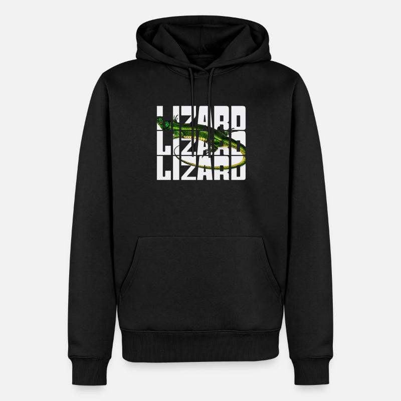 Eidechse - Männer Premium Bio Hoodie - Schwarz