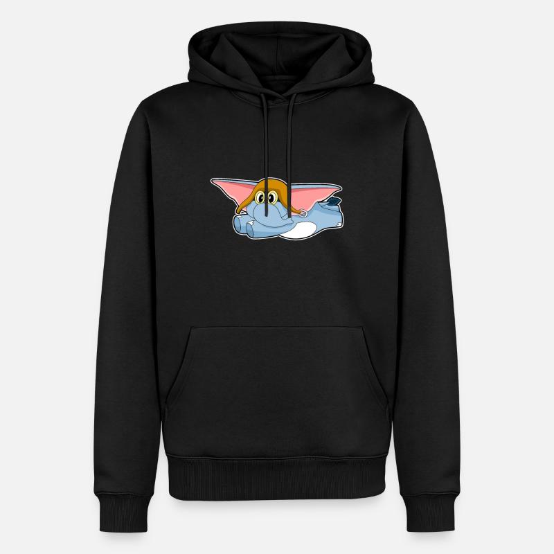 Elephant Pilot Pilot Cap - Men’s Premium Organic Hoodie - black