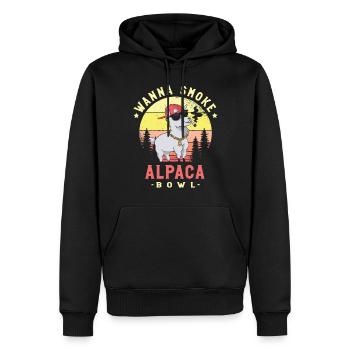 Wanna Smoke Alpaca Bowl Camelid Säugetier Alpaka - Männer Premium Bio Hoodie - Schwarz - Vorne - Nico (187cm)