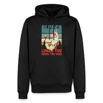 Alpaka-mittagessen Bringen Sie Den Wein - Männer Premium Bio Hoodie - Schwarz - Vorne - Nico (187cm)