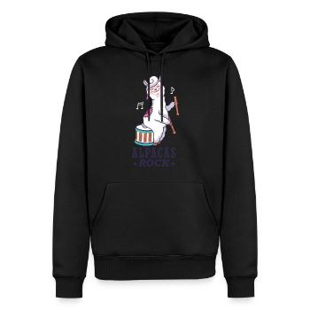 Alpakas Rock Camelid Säugetier Tier Trommler - Männer Premium Bio Hoodie - Schwarz - Vorne - Nico (187cm)