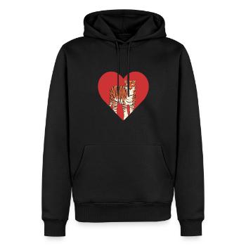 Tiger Heart Safari Animal Animal Animal Care - Sweat à capuche Premium bio Homme - noir - Devant - Nico (187cm)