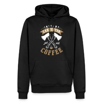 Instant Carpenter ajoute simplement Coffee Lover - Sweat à capuche Premium bio Homme - noir - Devant - Nico (187cm)