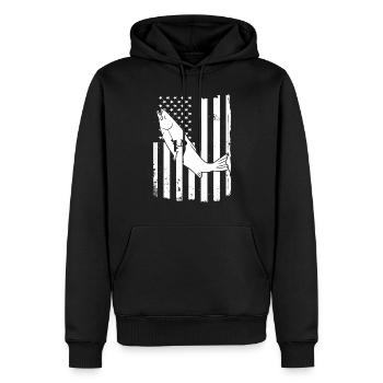 Pêche à la ligne Pêche - Sweat à capuche Premium bio Homme - noir - Devant - Nico (187cm)