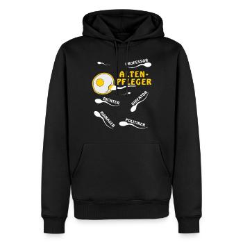 ALTENPFLEGER - Männer Premium Bio Hoodie - Schwarz - Vorne - Nico (187cm)