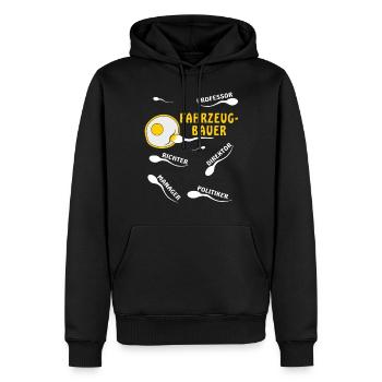 FAHRZEUGBAUER - Männer Premium Bio Hoodie - Schwarz - Vorne - Nico (187cm)