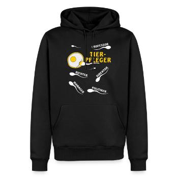 TIERPFLEGER - Männer Premium Bio Hoodie - Schwarz - Vorne - Nico (187cm)