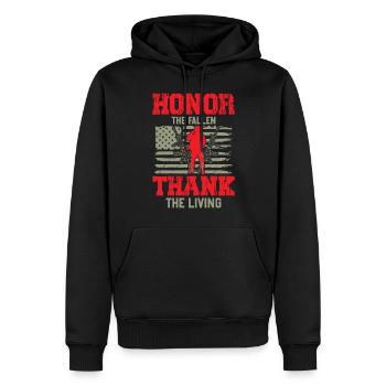 Journée des anciens combattants - Honorer les morts au champ d’honneur Remerciez les vivants - - Sweat à capuche Premium bio Homme - noir - Devant - Nico (187cm)