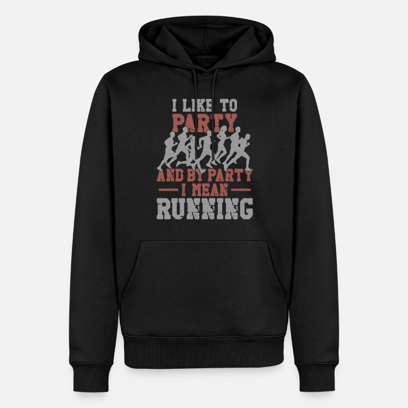 Running Runner Half Marathon - Männer Premium Bio Hoodie - Schwarz