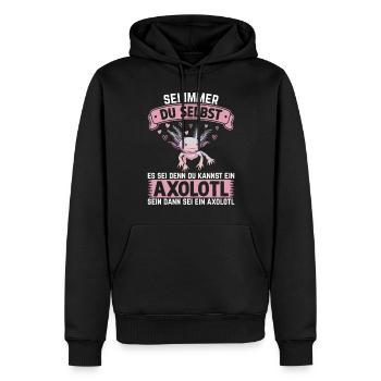 Axolotl Querzahnmolche Axolotl Freunde Axolotl - Männer Premium Bio Hoodie - Schwarz - Vorne - Nico (187cm)