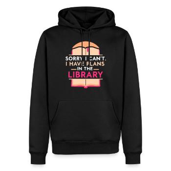 Kann Nicht Ich Habe Pläne In Der Bibliothek Bücher - Männer Premium Bio Hoodie - Schwarz - Vorne - Nico (187cm)