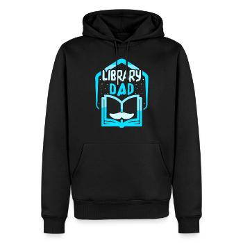 Bibliothek Papa Bibliothekar Bücher Liebhaber - Männer Premium Bio Hoodie - Schwarz - Vorne - Nico (187cm)