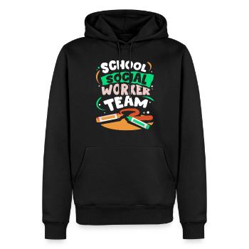 Schulsozialarbeiter Team Schulsozialarbeit Schule - Männer Premium Bio Hoodie - Schwarz - Vorne - Nico (187cm)