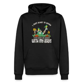 Jardin et oiseaux Birding Oiseaux amoureux Cadeaux - Sweat à capuche Premium bio Homme - noir - Devant - Nico (187cm)