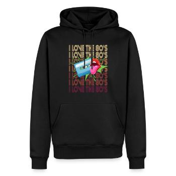 80s Retro Kassette 80er Outfit I Love the 80s - Männer Premium Bio Hoodie - Schwarz - Vorne - Nico (187cm)